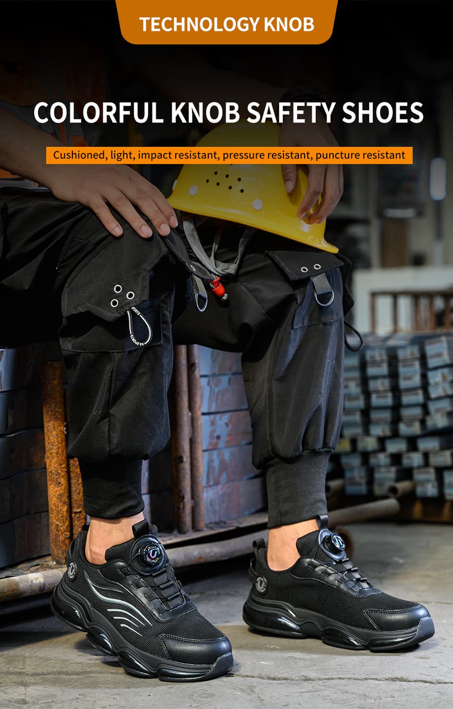 Soft puncture-resistant steel toe safety shoes